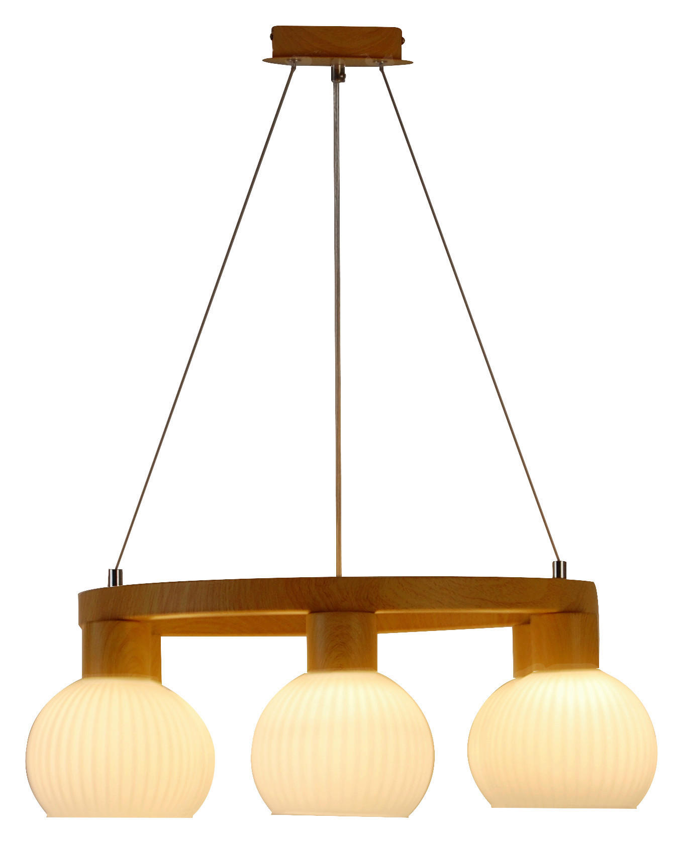 HÄNGELEUCHTE 60/120 cm  - Eichefarben/Weiß, Trend, Glas/Metall (60/120cm) - Novel