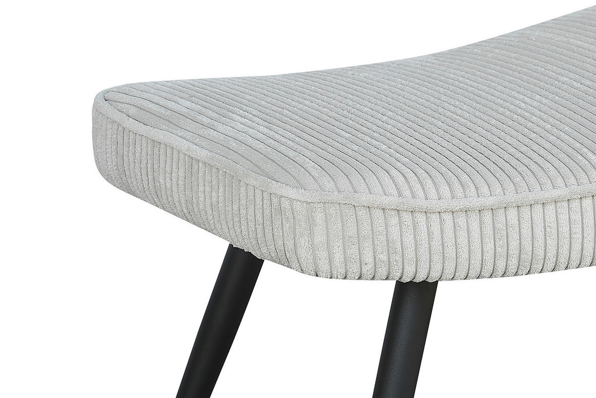 HOCKER Cord Elfenbein  - Elfenbein/Schwarz, Basics, Textil/Metall (60/39/41cm) - MID.YOU