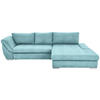 ECKSOFA in Flachgewebe Türkis  - Türkis/Silberfarben, Design, Textil/Metall (306/174cm) - MID.YOU