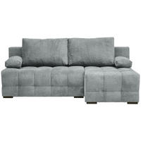 ECKSOFA in Chenille Grau  - Schwarz/Grau, MODERN, Kunststoff/Textil (204/145cm) - home24