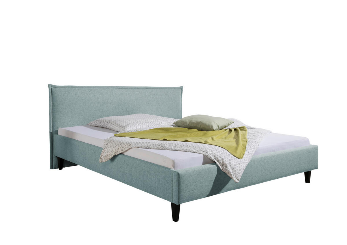 POLSTERBETT 160/200 cm,  in Petrol,  - Petrol/Schwarz, MODERN, Holz/Textil (160/200cm) - Livetastic