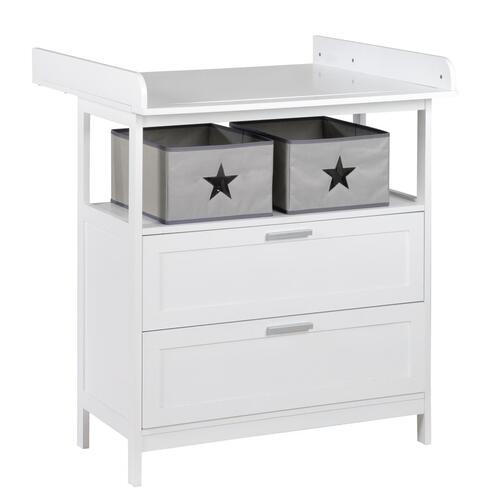 WICKELKOMMODE roba Hamburg Weiß  - Silberfarben/Weiß, Basics, Holzwerkstoff (87/100/75/40cm) - Roba