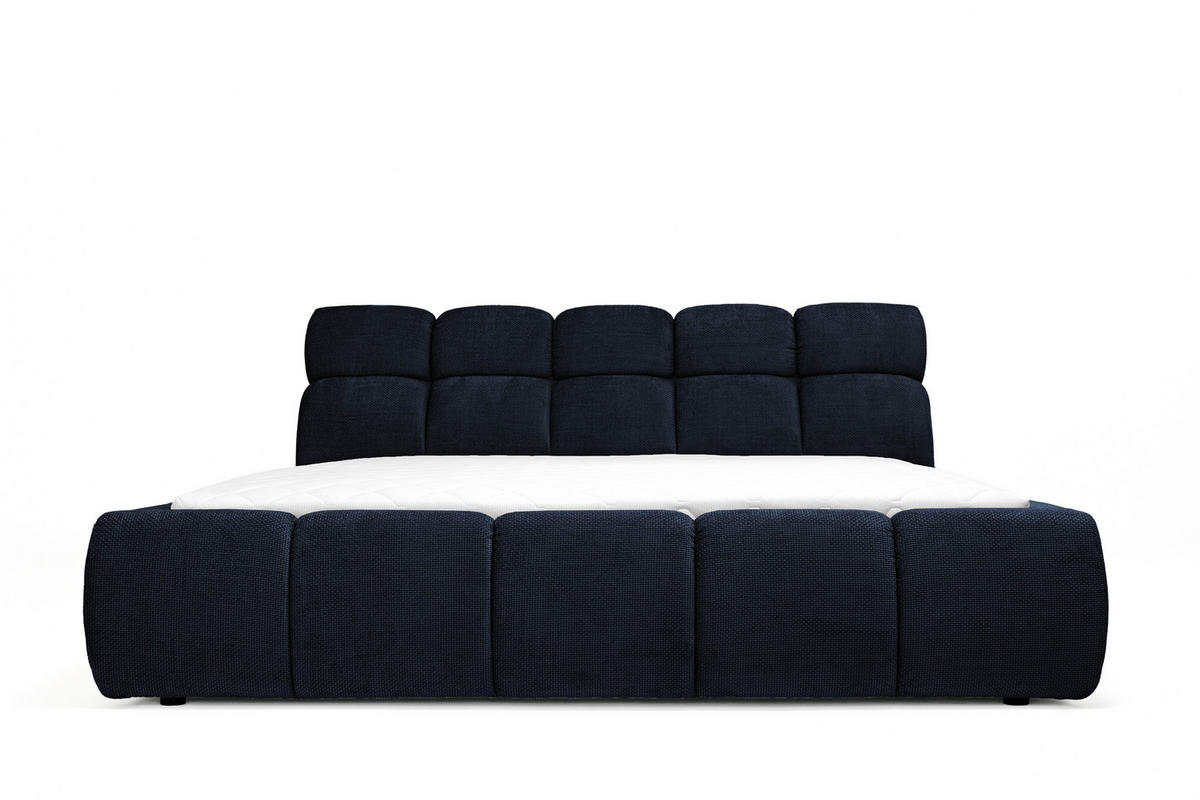 POLSTERBETT Lattenrost, Bettkasten 180/200 cm  in Dunkelblau  - Schwarz/Dunkelblau, Design, Holz/Kunststoff (180/200cm) - Esposa