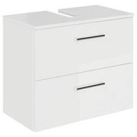 WASCHBECKENUNTERSCHRANK 60/49,8/33,3 cm  - Chromfarben/Weiß Hochglanz, KONVENTIONELL, Holzwerkstoff/Metall (60/49,8/33,3cm) - Sadena