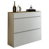 HÄNGESCHUHSCHRANK 110/97/33 cm  - Eichefarben/Weiß, Design, Holzwerkstoff (110/97/33cm) - Moderano