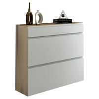 HÄNGESCHUHSCHRANK Gardasee  in 110/97/33 cm  - Weiss/Eichefarben, Design, Holzwerkstoff (110/97/33cm) - Moderano