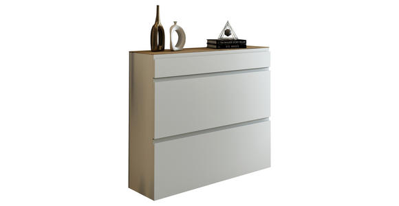 HÄNGESCHUHSCHRANK 110/97/33 cm  - Eichefarben/Weiß, Design, Holzwerkstoff (110/97/33cm) - Moderano