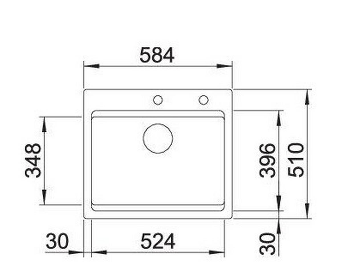 SPÜLE 525156  - Weiß, Basics, Keramik (58,4/23,2/51cm) - Blanco
