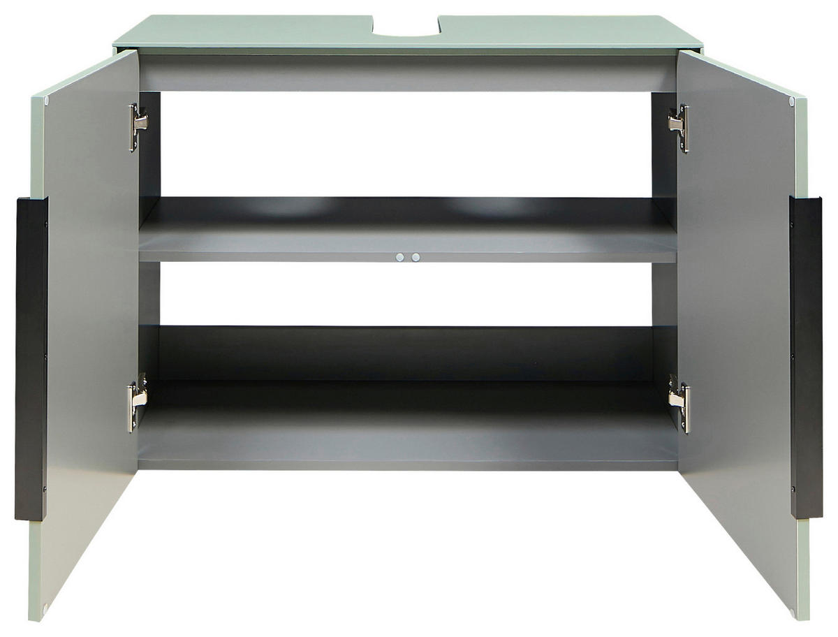 WASCHBECKENUNTERSCHRANK 80/60/33 cm  - Schwarz/Grün, Design, Holzwerkstoff/Kunststoff (80/60/33cm) - home24