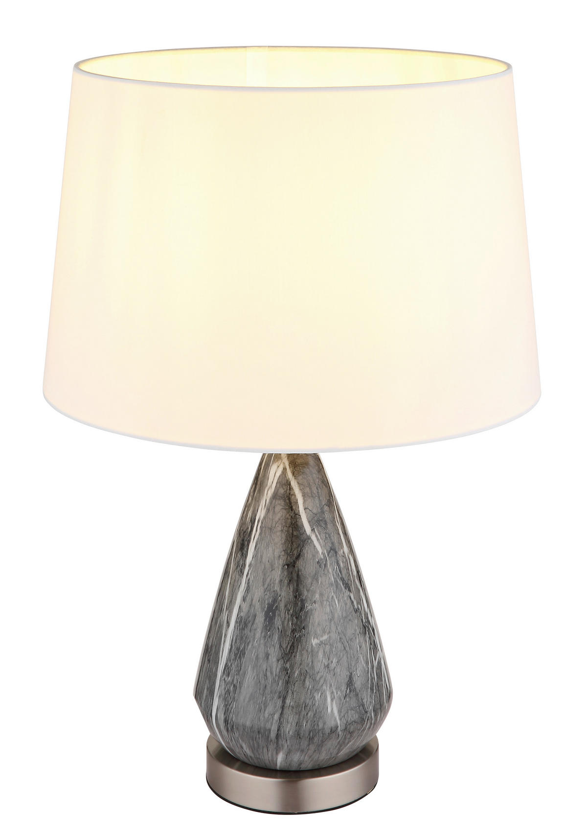 BORDSLAMPA 35/54 cm   - vit/nickelfärgad, Klassisk, metall/textil (35/54cm) - Globo