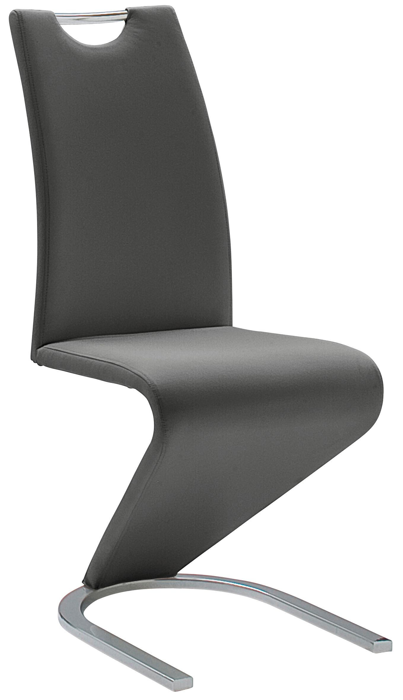 Schwingstuhl in Metall, Textil Grau, Chromfarben