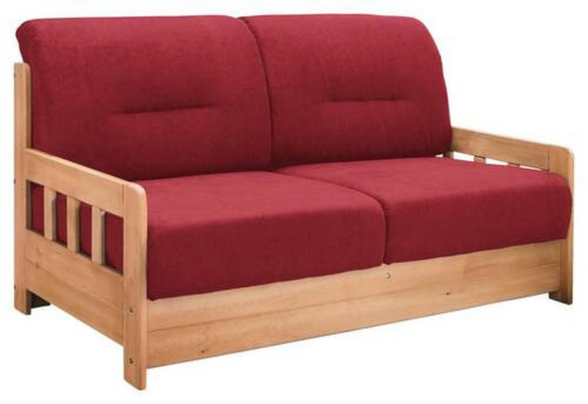 SCHLAFSOFA in Textil Rot, Honig  - Rot/Honig, Lifestyle, Holz/Textil (154/88/90cm) - Livetastic