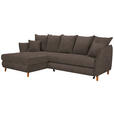 ECKSOFA in Bouclé Graphitfarben  - Eichefarben/Graphitfarben, KONVENTIONELL, Holz/Textil (284/162cm) - Carryhome