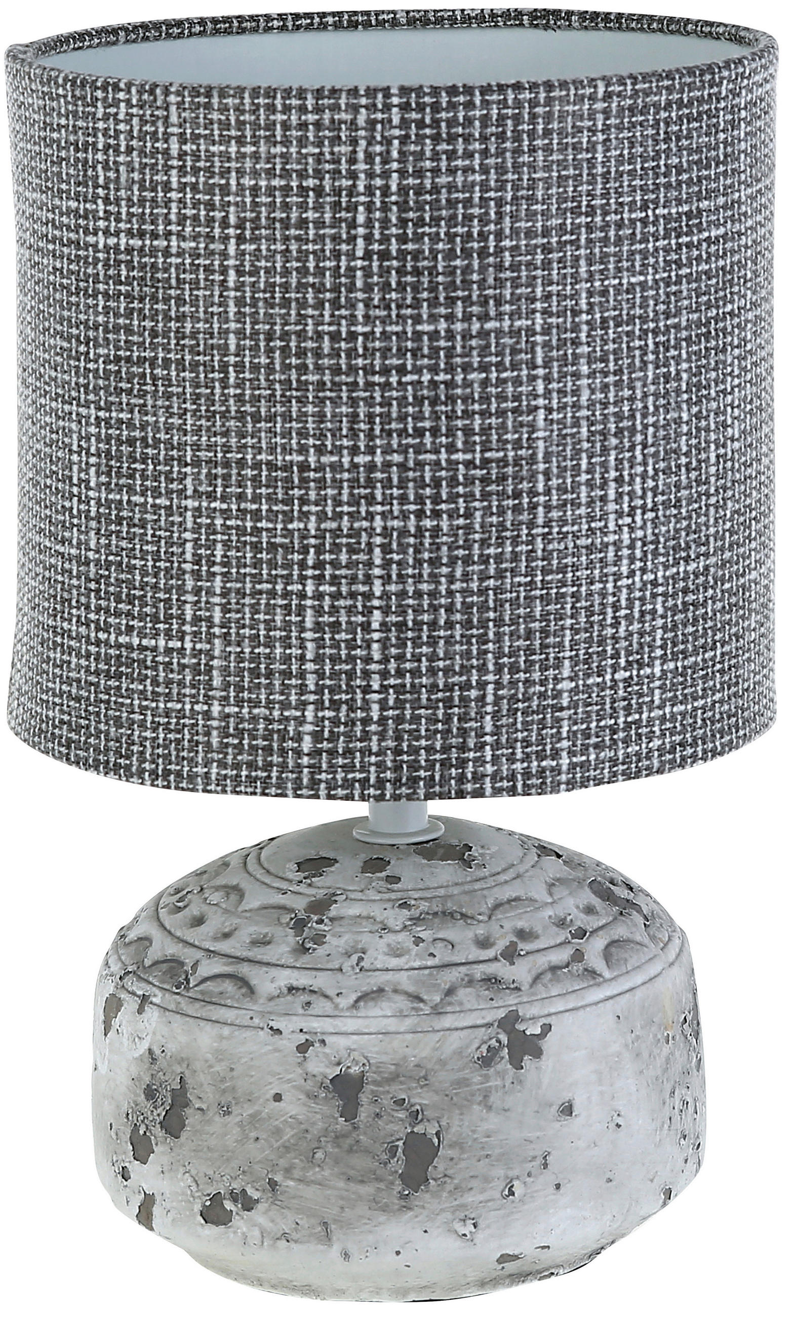 STOLNÍ LAMPA, E14, 16,5/26,5 cm  - šedá/bílá, Natur, textil/plast (16,5/26,5cm) - Marama