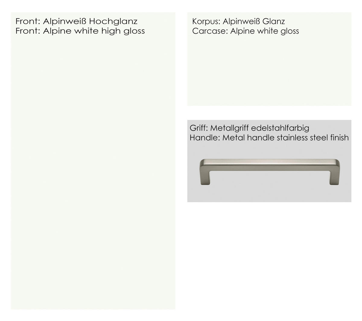 GESCHIRRSCHRANK 60/216,6/58 cm  in Weiß Hochglanz  - Edelstahlfarben/Weiß Hochglanz, MODERN, Holzwerkstoff/Metall (60/216,6/58cm) - Nobilia