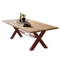 ESSTISCH 200/100/76 cm Echtholz  Holz, Metall rechteckig Braun, Naturfarben  - Braun/Naturfarben, MODERN, Holz/Metall (200/100/76cm) - MID.YOU