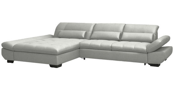 ECKSOFA  in Flachgewebe Weiß  204/341 cm  - Schwarz/Weiß, Design, Textil/Metall (204/341cm) - Xora