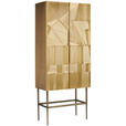 HIGHBOARD  in 75/180/40 cm  - Hellbraun/Messingfarben, Trend, Holzwerkstoff/Metall (75/180/40cm) - Ambia Home