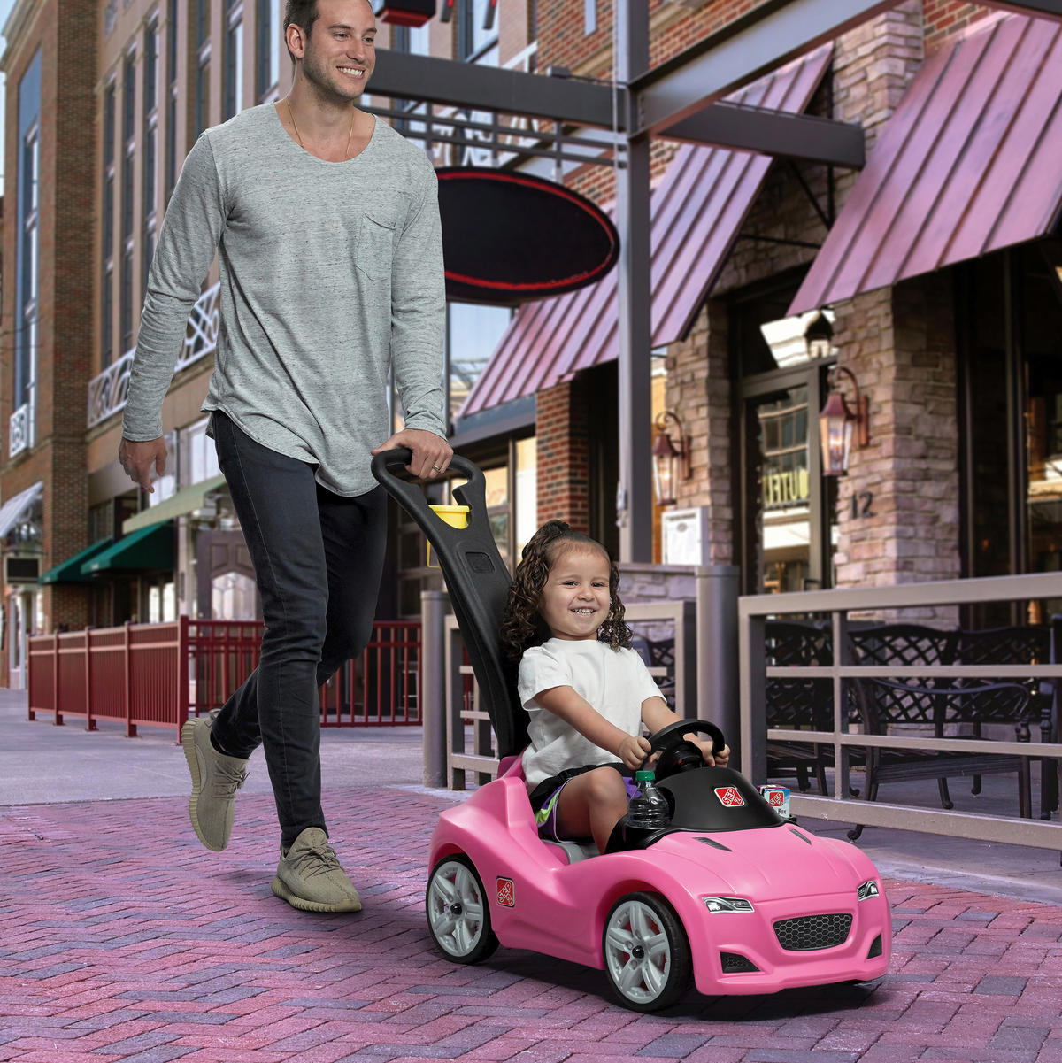 KINDERAUTO - Rosa, Konventionell, Kunststoff (50,2/90,8/121cm)