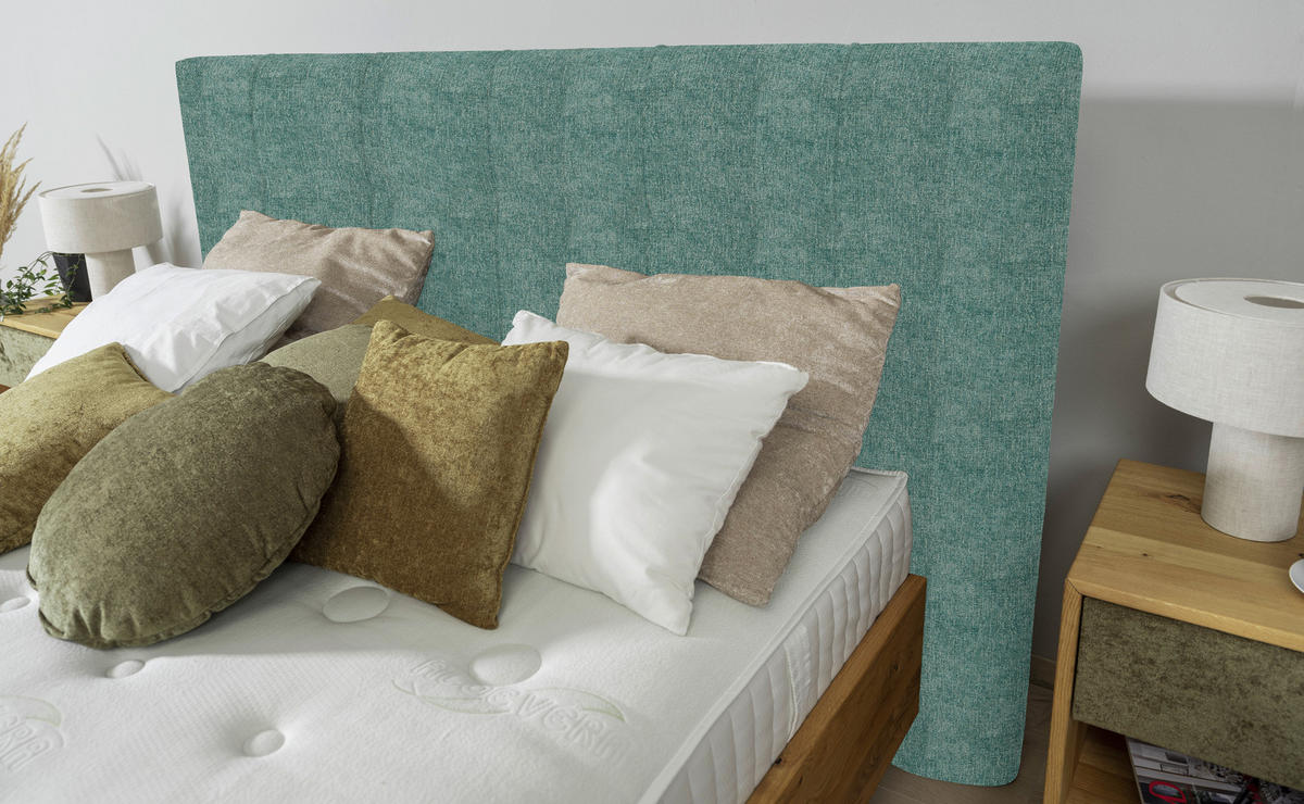 BOXSPRINGBETT 180/200 cm  in Türkis, Wildeiche  - Türkis/Wildeiche, Natur, Holz/Textil (180/200cm) - Valnatura