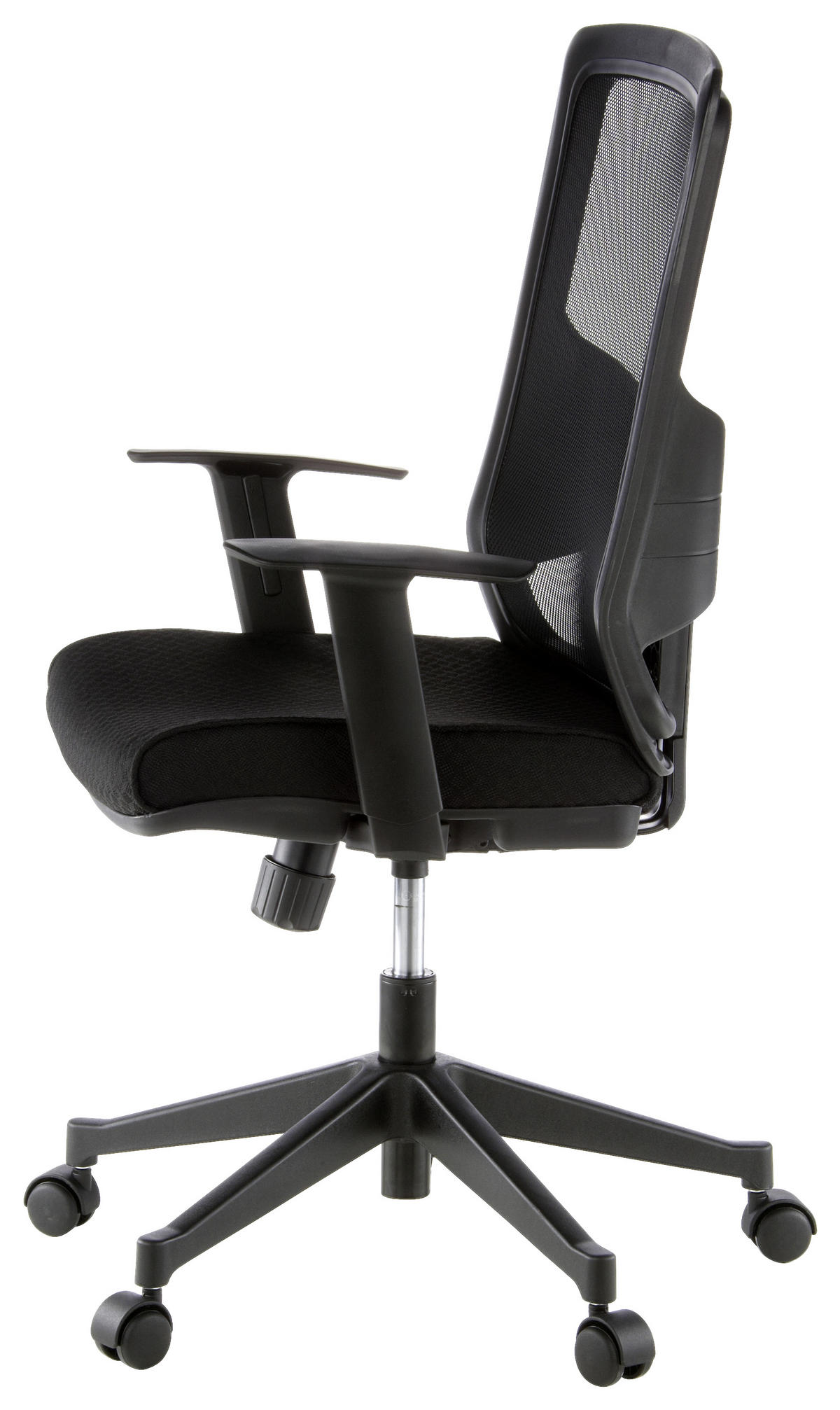 OTOČNÁ ŽIDLE, síťovina, plochá tkanina, černá - černá, Moderní, textil/plast (57/113/44cm) - MID.YOU