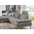 ECKSOFA in Echtleder Silberfarben  180/310 cm  - Silberfarben/Schwarz, Design, Leder/Metall (180/310cm) - Dieter Knoll