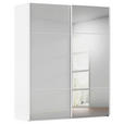 SCHWEBETÜRENSCHRANK 201/223/68 cm 2-türig Grau, Weiß  - Weiß/Grau, KONVENTIONELL, Glas/Holzwerkstoff (201/223/68cm) - Novel
