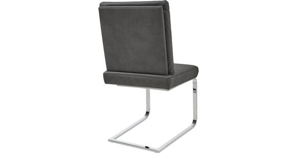 SCHWINGSTUHL in Stahl Mikrofaser - Chromfarben/Graphitfarben, Design, Textil/Metall (46/92/60cm) - Dieter Knoll