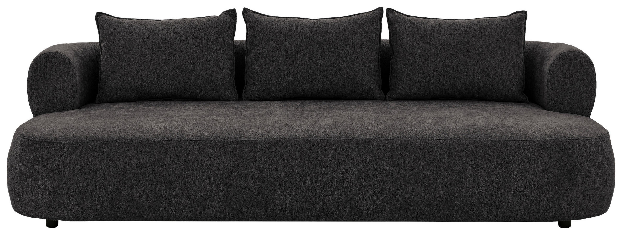 BIGSOFA in Chenille Schwarz - Schwarz, Design, Kunststoff/Textil (240/76/122cm) - Livetastic