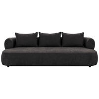 BIGSOFA in Chenille Schwarz  - Schwarz, Design, Kunststoff/Textil (240/76/122cm) - Livetastic