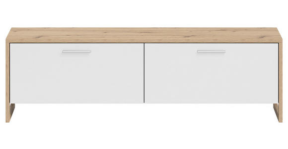 BETTBANK 160/46/40 cm   - Weiß/Eiche Artisan, Design, Holzwerkstoff (160/46/40cm) - Xora