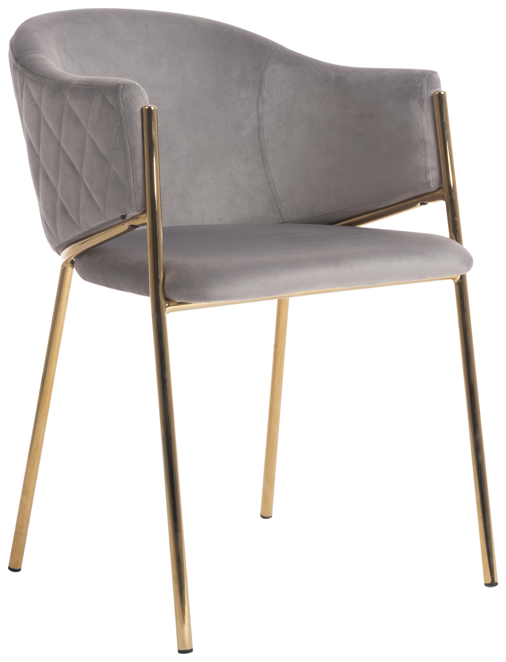 Ambia Home ŽIDLE S PODRUČKAMI, samet, šedá, barvy zlata