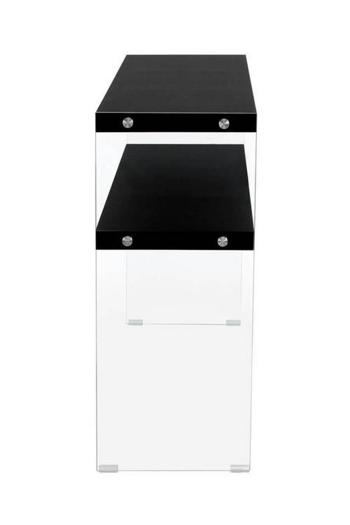 SIDOBORD i glas, trämaterial 32/110/75 cm  - klar/svart, Basics, trämaterial/glas (32/110/75cm) - Kayoom