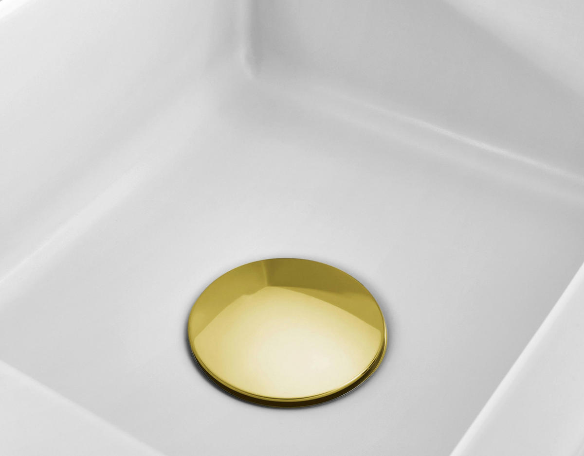 VENTILABDECKUNG  - Goldfarben, Basics, Metall (8,89cm) - Systemceram