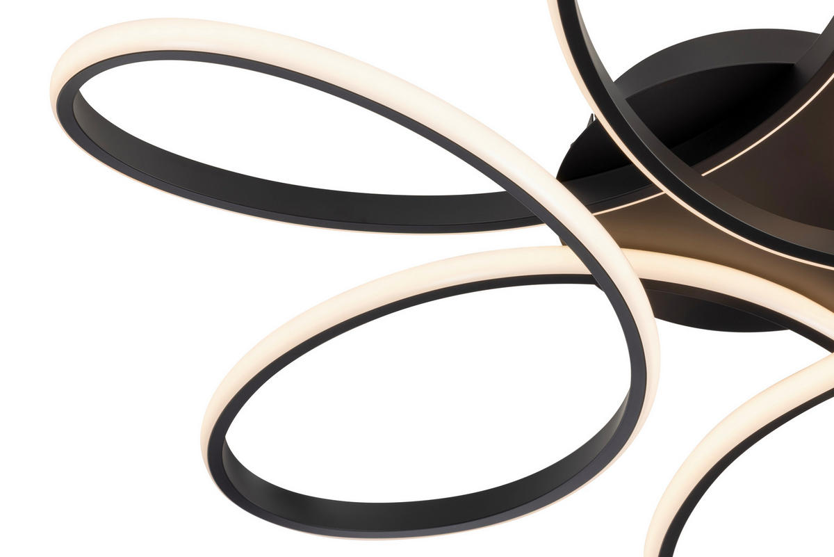 STROPNÍ LED SVÍTIDLO, 70/10 cm  - černá, Design, kov/plast (70/10cm) - Novel