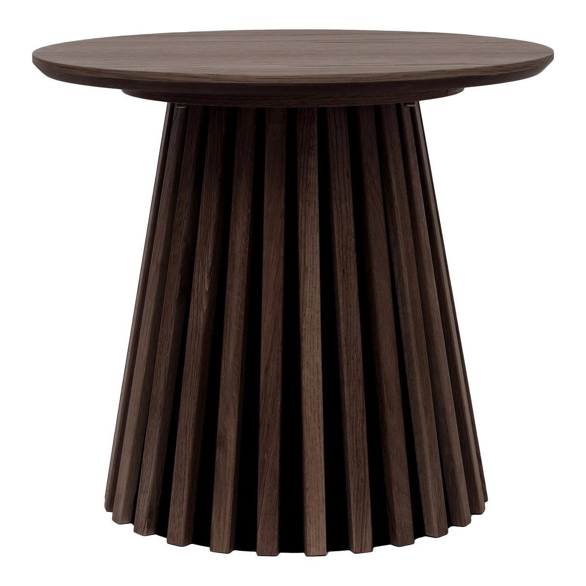 BEISTELLTISCH 50/45/50 cm Osaka Eiche furniert Eiche dunkel rund  - Eiche dunkel/Schwarz, Basics, Holz/Holzwerkstoff (50/45/50cm)