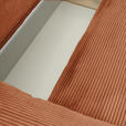 ECKSOFA Rostfarben Cord Rückenkissen, Schlaffunktion, Rücken echt, Stauraum, Liegefläche im Originalstoff  - Rostfarben/Schwarz, KONVENTIONELL, Kunststoff/Textil (266/180cm) - Carryhome