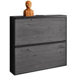 HÄNGESCHUHSCHRANK 98/88/20 cm  - Anthrazit/Schwarz, Design, Holz/Metall (98/88/20cm) - Johann Jakob