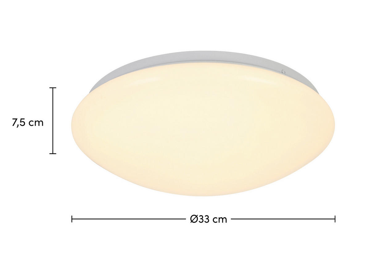 STROPNA LED-SVETILKA   20 W 2500 lm 3000-6500 K 220-240 V  - bela, Basics, kovina/umetna masa (33/7,5cm) - Boxxx