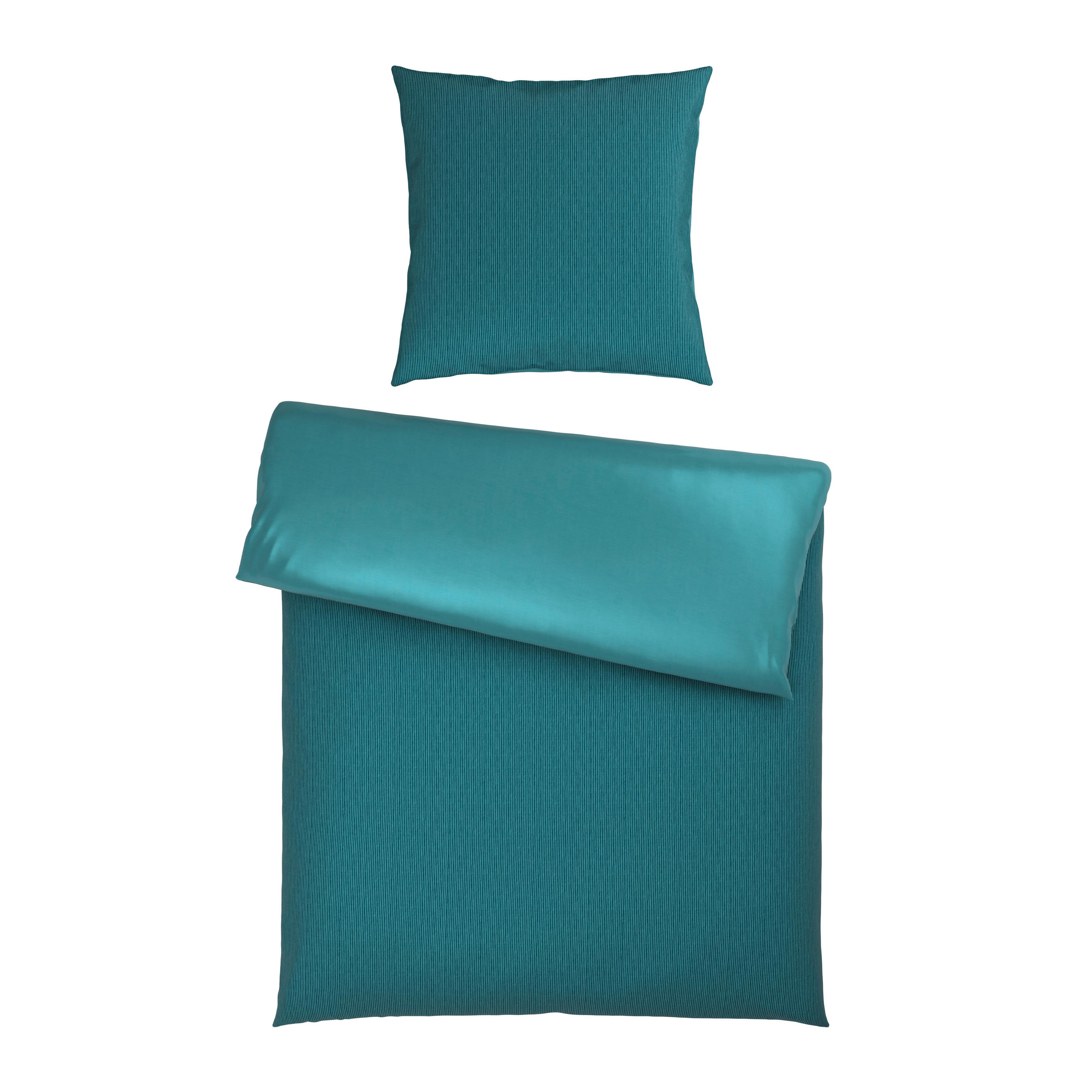WENDEBETTWÄSCHE Satin 135/200 cm  - Petrol, Textil (135/200cm) - Bio:Vio