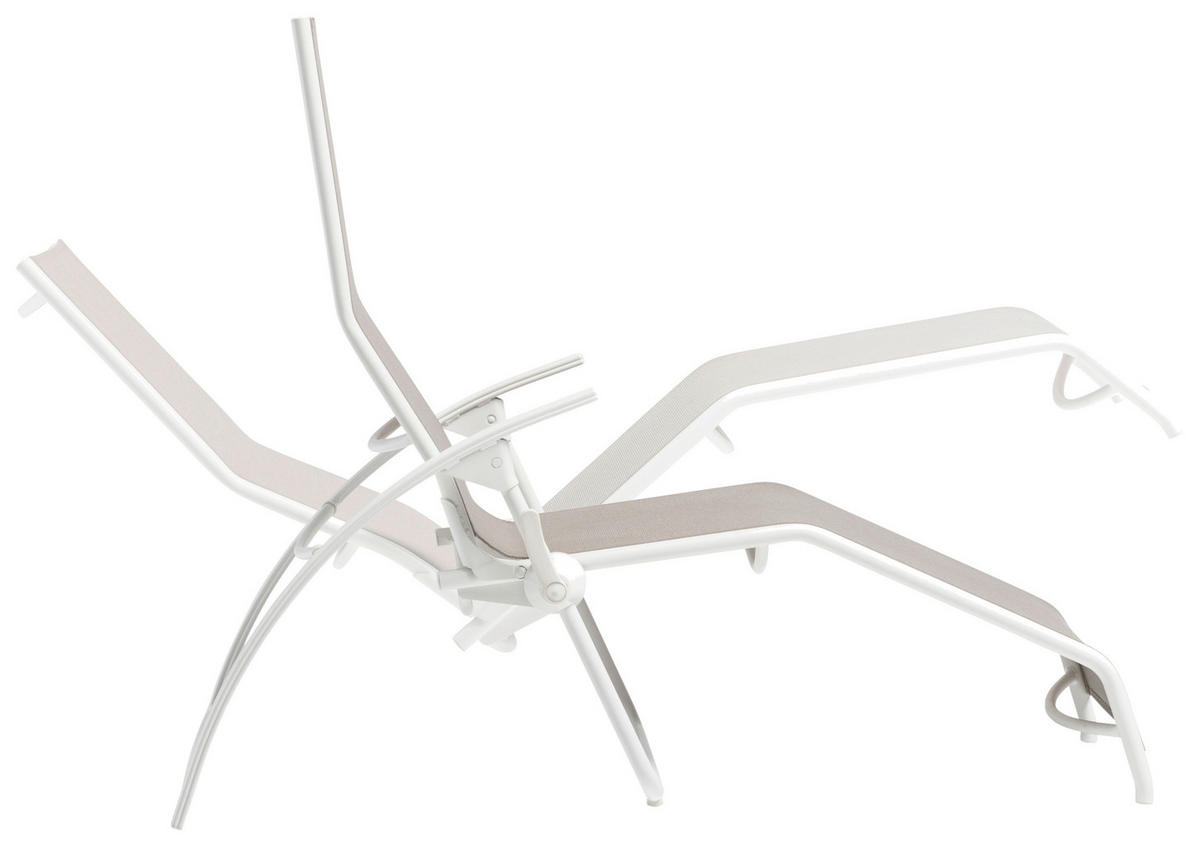 BÄDERLIEGE 73/120/180 cm  - Greige/Weiß, Basics, Textil/Metall (73/120/180cm) - Kettler