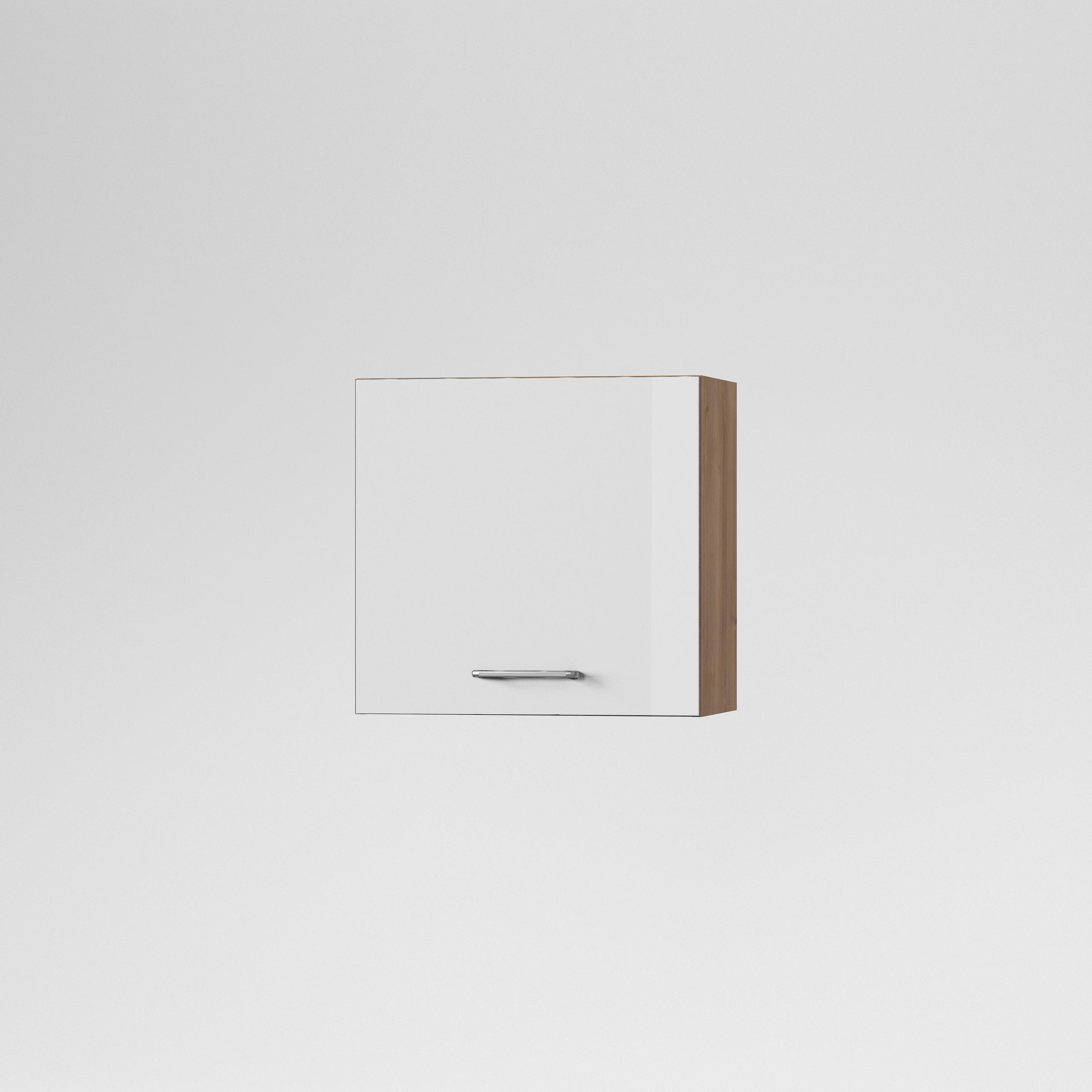KONYHAI FALISZEKRÉNY - tölgyfa/magasfényű fehér, Basics, fa/fém (60/72/33cm) - Carryhome