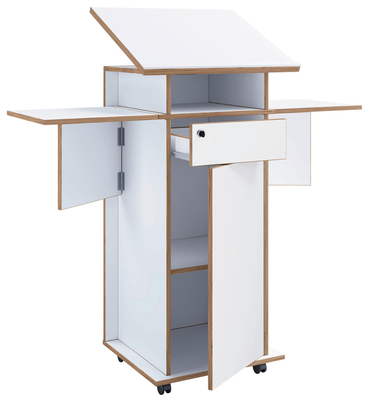 STEHPULT   - Honigeiche/Weiß, Design, Holzwerkstoff (123/128/44cm) - MID.YOU