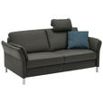 3-SITZER-SOFA Latina in Echtleder Anthrazit  - Anthrazit/Alufarben, Design, Leder/Metall (190/82/99cm) - Dieter Knoll