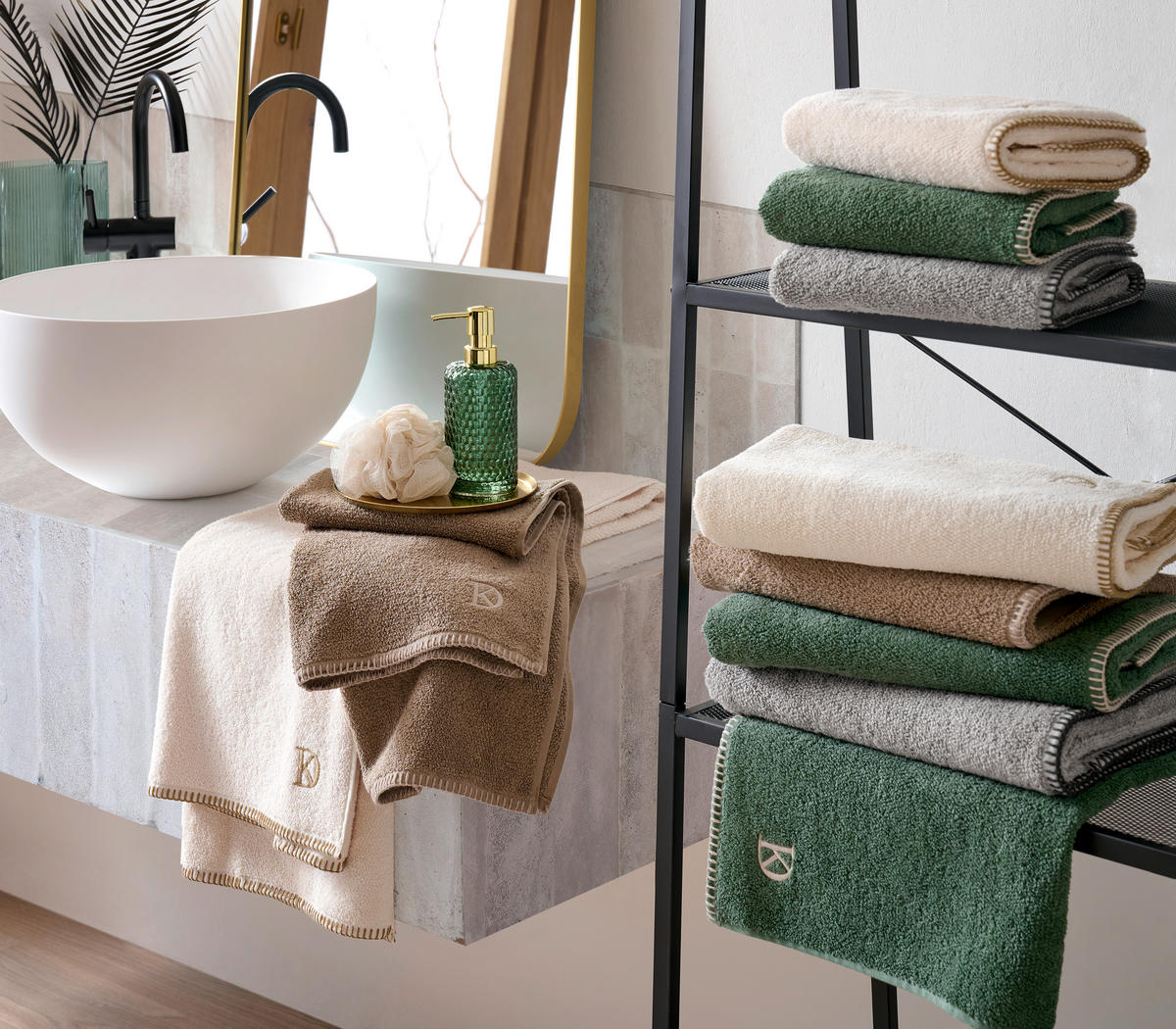 HANDTUCH - Salbeigrün, KONVENTIONELL, Textil (50/100cm) - Dieter Knoll