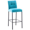 BARHOCKER in Metall, Textil Schwarz, Türkis  - Türkis/Schwarz, Design, Textil/Metall (46/91/61cm) - Xora