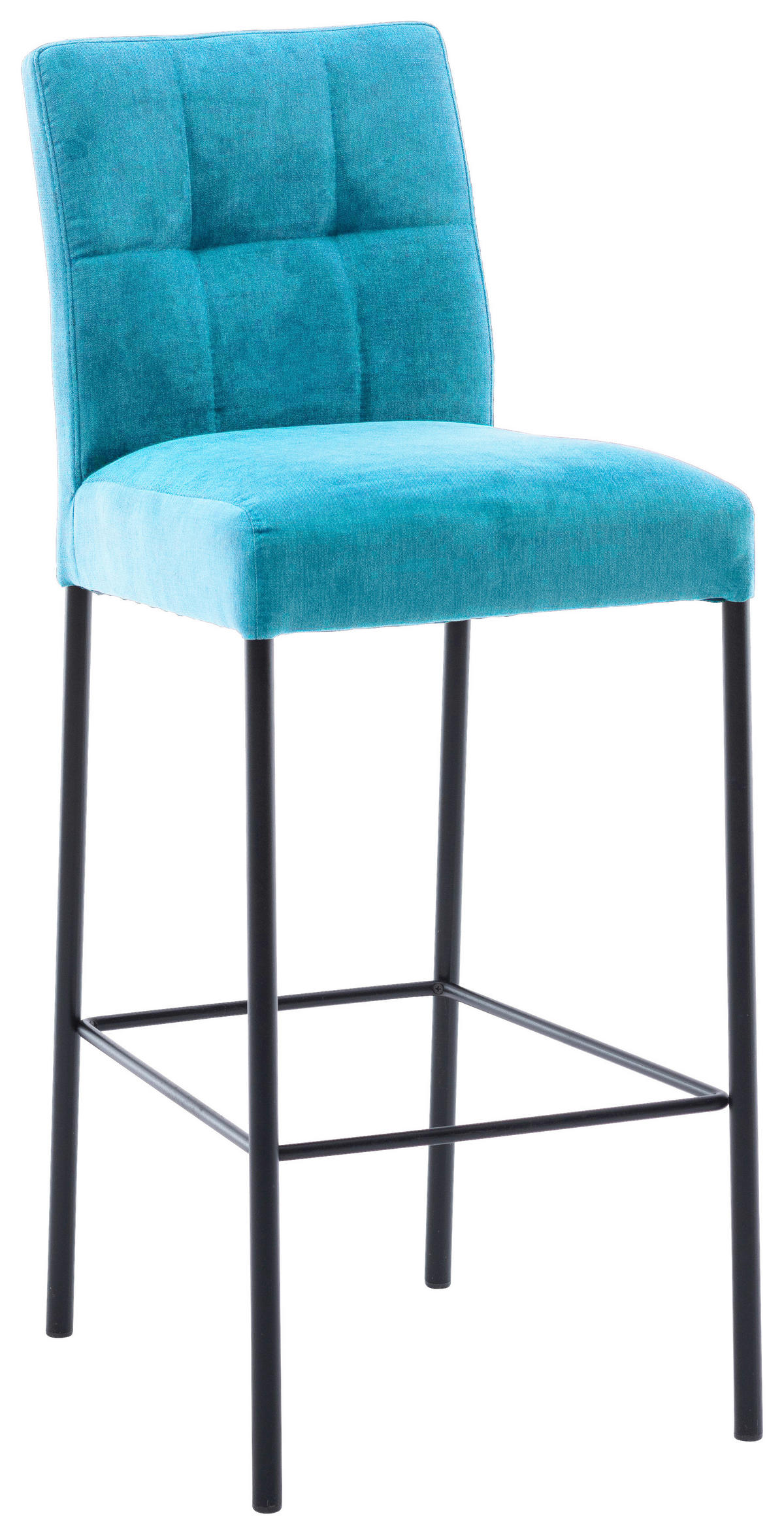 BARHOCKER in Metall, Textil Schwarz, Türkis  - Türkis/Schwarz, Design, Textil/Metall (46/91/61cm) - Xora