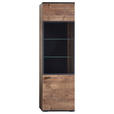 VITRINE  in Eichefarben, Dunkelgrau - Dunkelgrau/Eichefarben, KONVENTIONELL, Glas/Holzwerkstoff (60/206/37cm) - Cantus