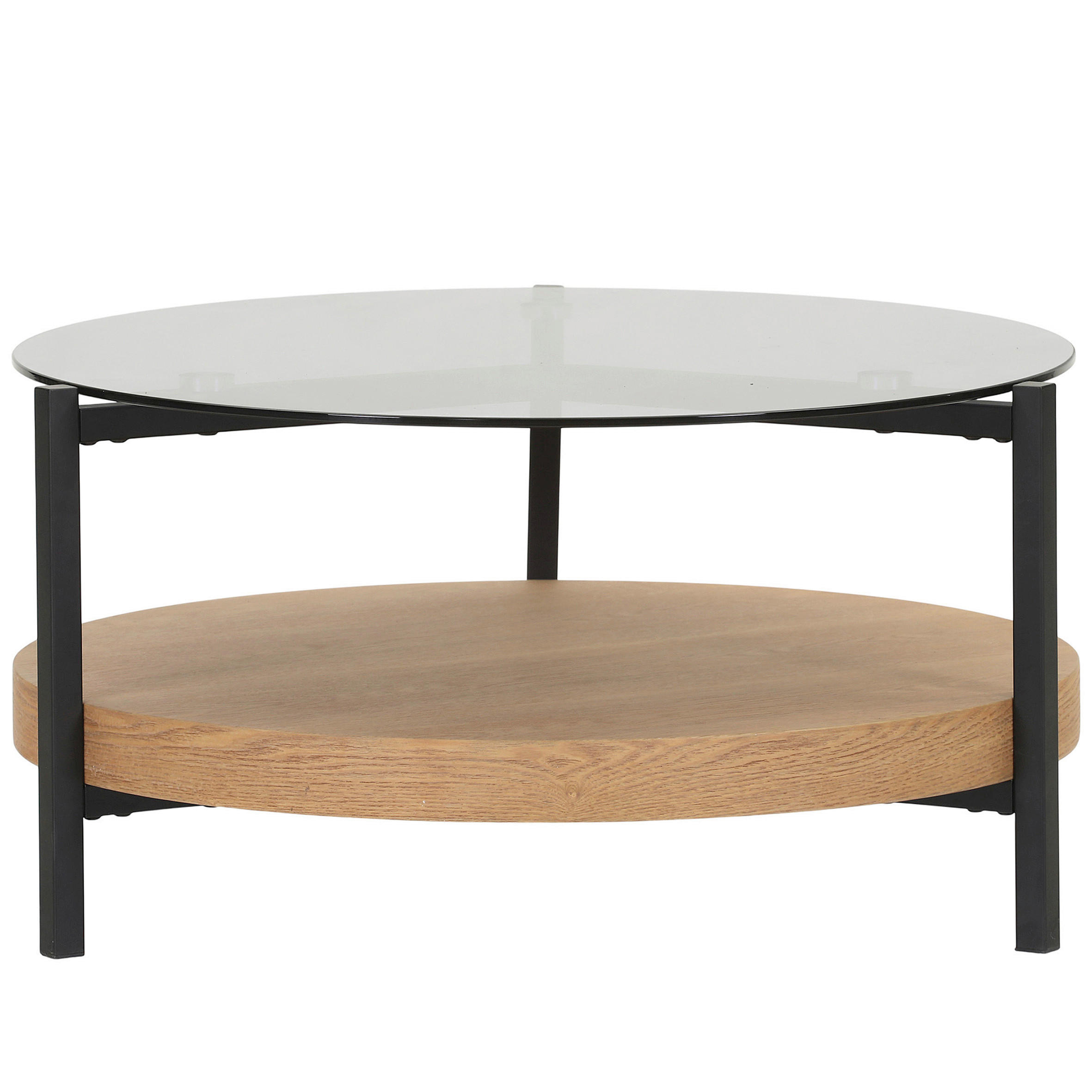 SOFFBORD i trä, glas  - svart/askfärgad, Design, metall/trä (82/42cm) - Novel