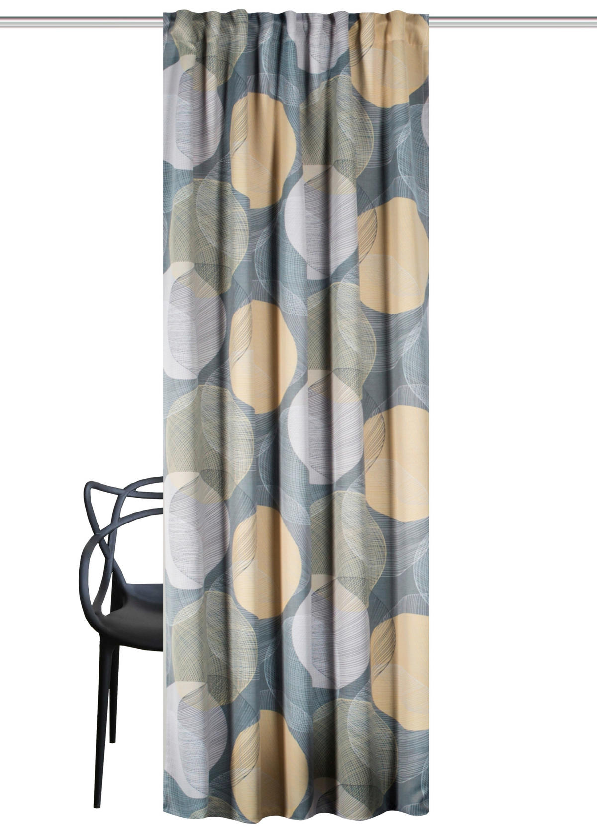 FERTIGVORHANG  blickdicht   135/245 cm  - Pastellblau/Gelb, Design, Textil (135/245cm)